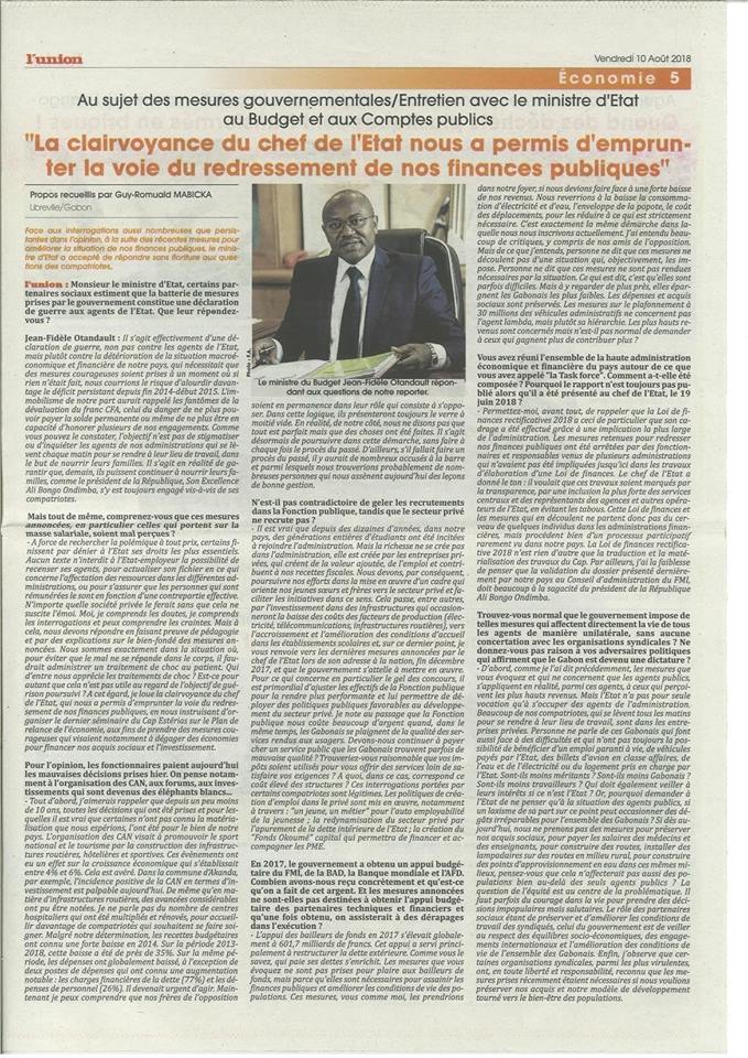 Interview L'Union 10-08-2018